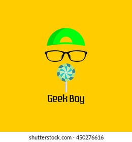 Geek Boy Design Logo Template