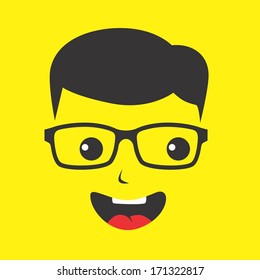 geek boy genius nerd cartoon illustration character