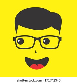 geek boy genius nerd cartoon illustration character