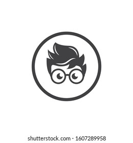 Geek Boy Icon Vector Illustration Design Template