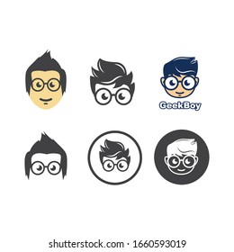 geek boy icon vector illustration design template