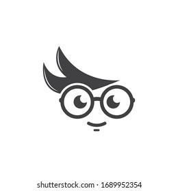 geek boy icon vector illustration design template