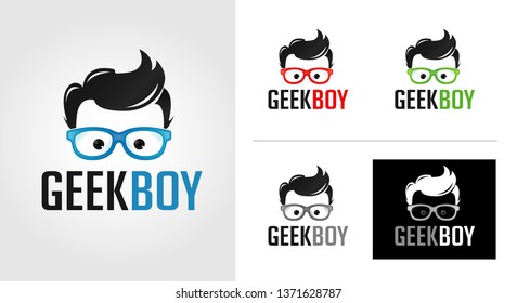 Geek Boy  Logo Template