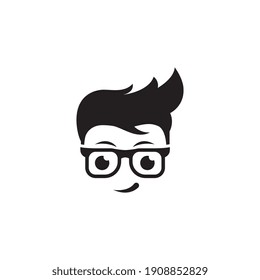 Geek Boy Vector icon design illustration Template