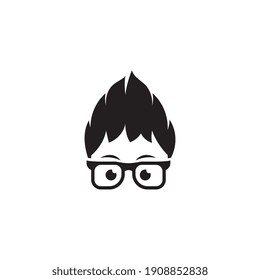 Geek Boy Vector icon design illustration Template