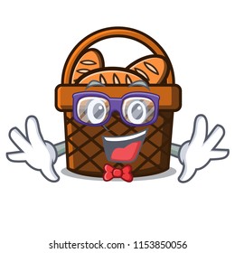 Geek bread basket character cartoon