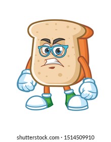 geek bread mascot character design vector