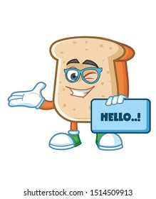 geek bread mascot character design vector