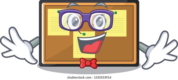 Geek bulletin board stuck to wall character