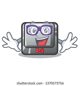 Geek button G on a game cartoon