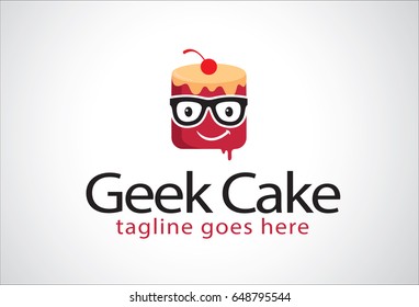 Geek Cake Logo Template Design