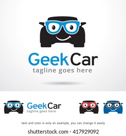 Geek Car Logo Template Design Vector