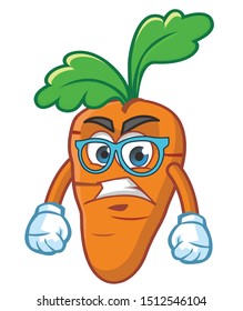 geek carrot mascot character vector design