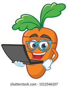geek carrot mascot character vector design
