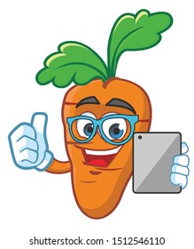 geek carrot mascot character vector design