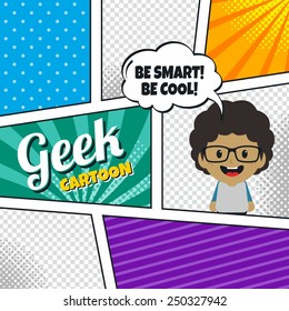 geek cartoon character comic book template