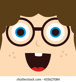 geek cartoon character theme vector art illustration