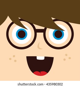 geek cartoon character theme vector art illustration