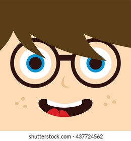 geek cartoon character theme vector art illustration