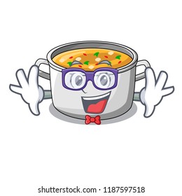Geek cartoon chicken soup pot for dinner
