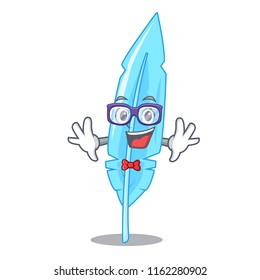 Geek cartoon feather for writing