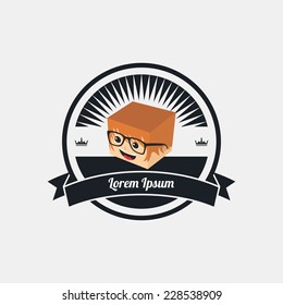 geek cartoon label