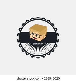 geek cartoon label