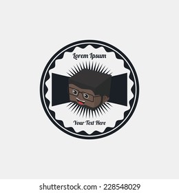 geek cartoon label