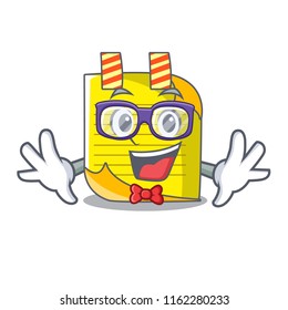 Geek cartoon note paper with conceptual idea