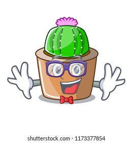 Geek cartoon star cactus plants at cactus farm