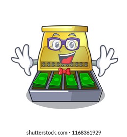 Geek cartoon vintage cash register front view
