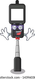 Geek cell phone holder isolated in mascot