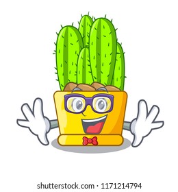 Geek cereus cactus bouquet on character cartoon