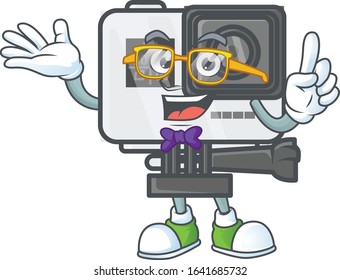 The Geek character of action camera mascot design