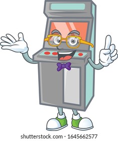 The Geek character of arcade game machine mascot design