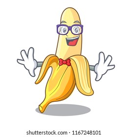 Geek character banana in the fruit market