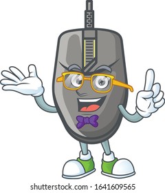 The Geek character of black mouse mascot design