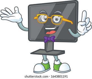 The Geek character of computer screen mascot design