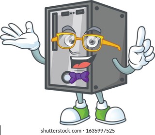 The Geek character of CPU mascot design