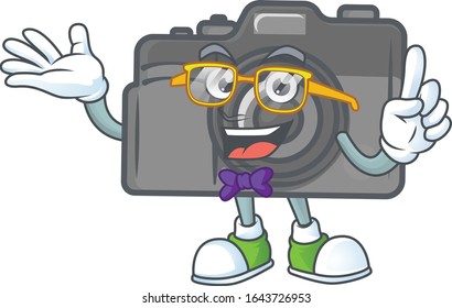 The Geek character of digital camera mascot design