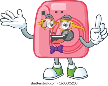 The Geek character of instan camera mascot design