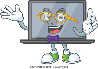 The Geek character of monitor mascot design