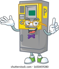 The Geek character of parking ticket machine mascot design