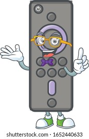 The Geek character of remote control TV mascot design