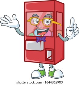 The Geek character of toy claw machine mascot design