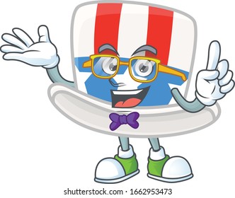 The Geek character of uncle sam hat mascot design