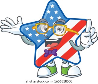 The Geek character of USA star mascot design