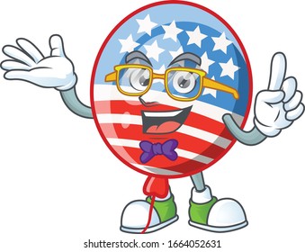 The Geek character of USA stripes balloon mascot design