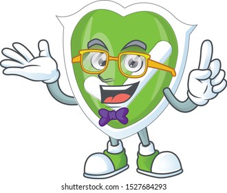 Geek checkmark shield with character a mascot
