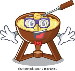 Geek cheese fondue with in mascot shape